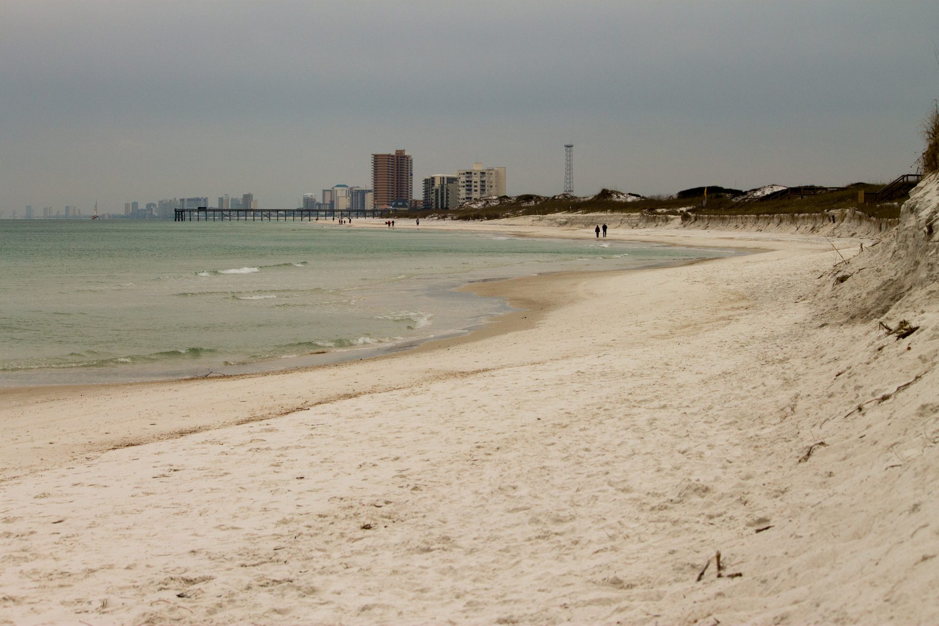 Panama City Beach shoreline seen from St. Andrews State Park, Bay County