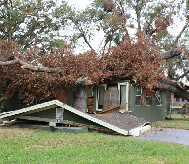 Storm-damaged home illustrating losses we document for Bowie claims