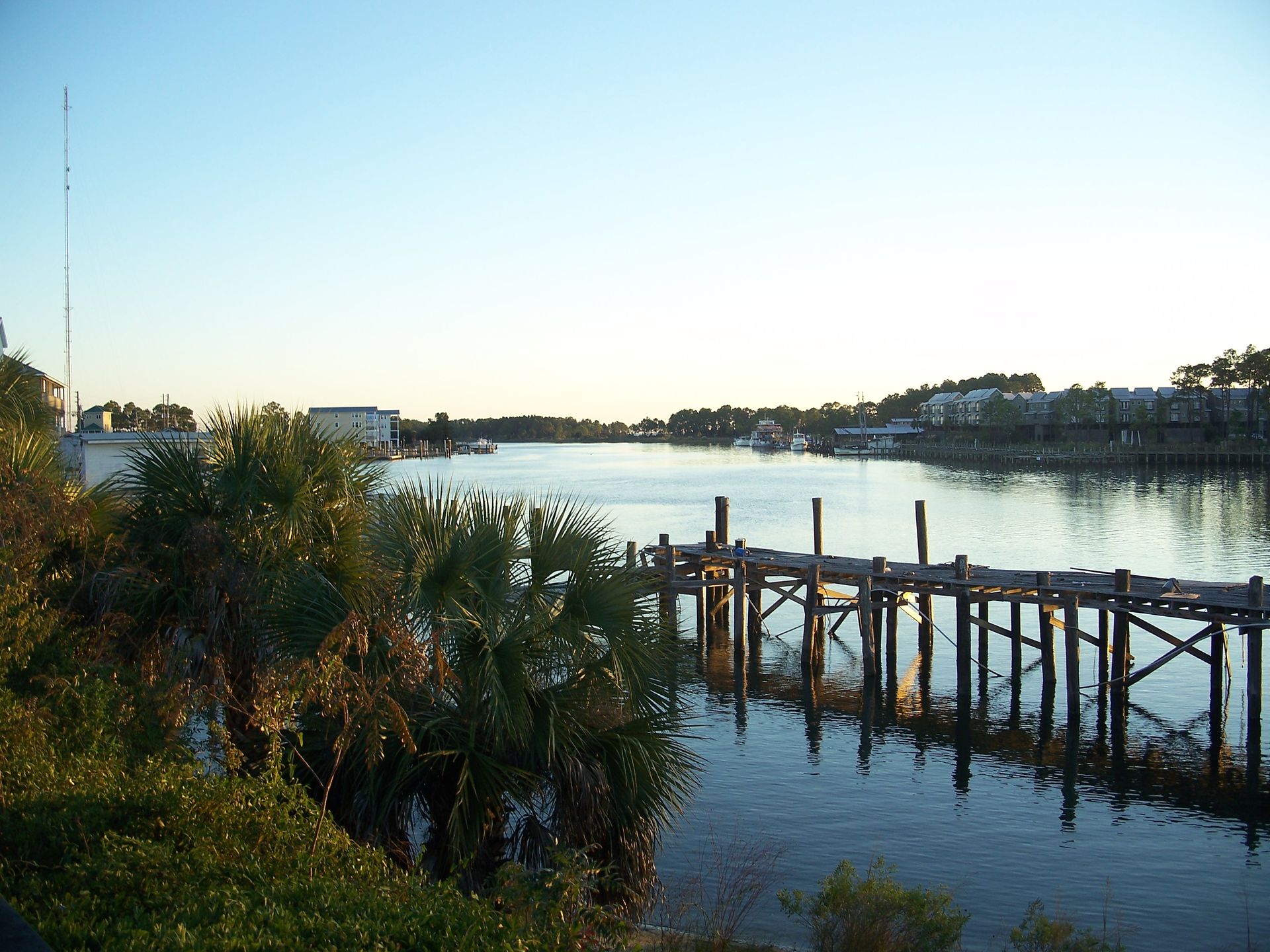 Carrabelle River waterfront with docks, Carrabelle, Florida