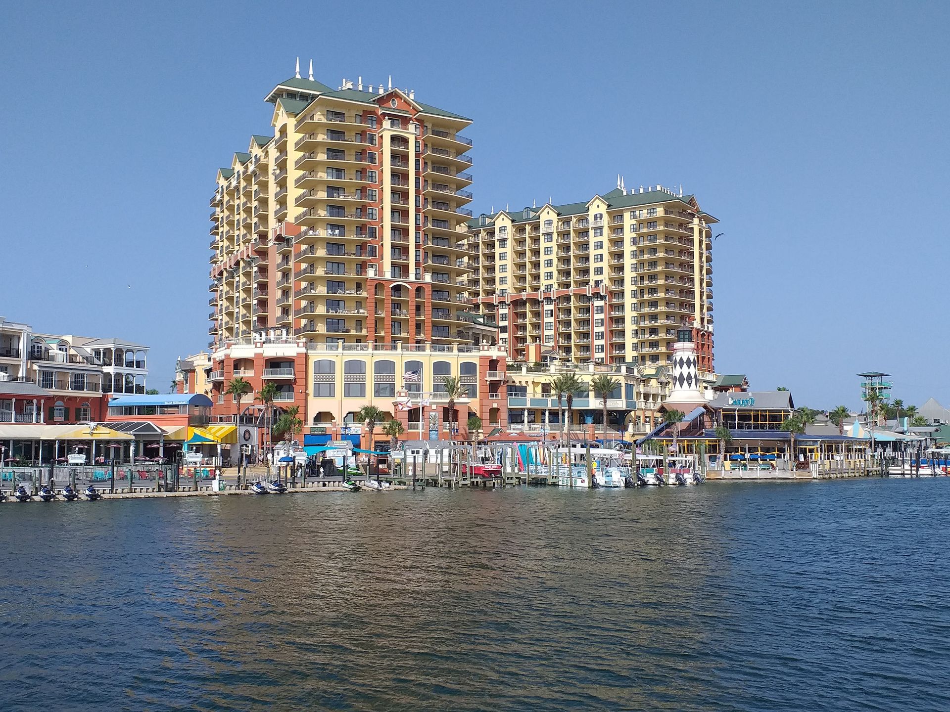 Destin Harbor waterfront with HarborWalk condos, Destin, Florida