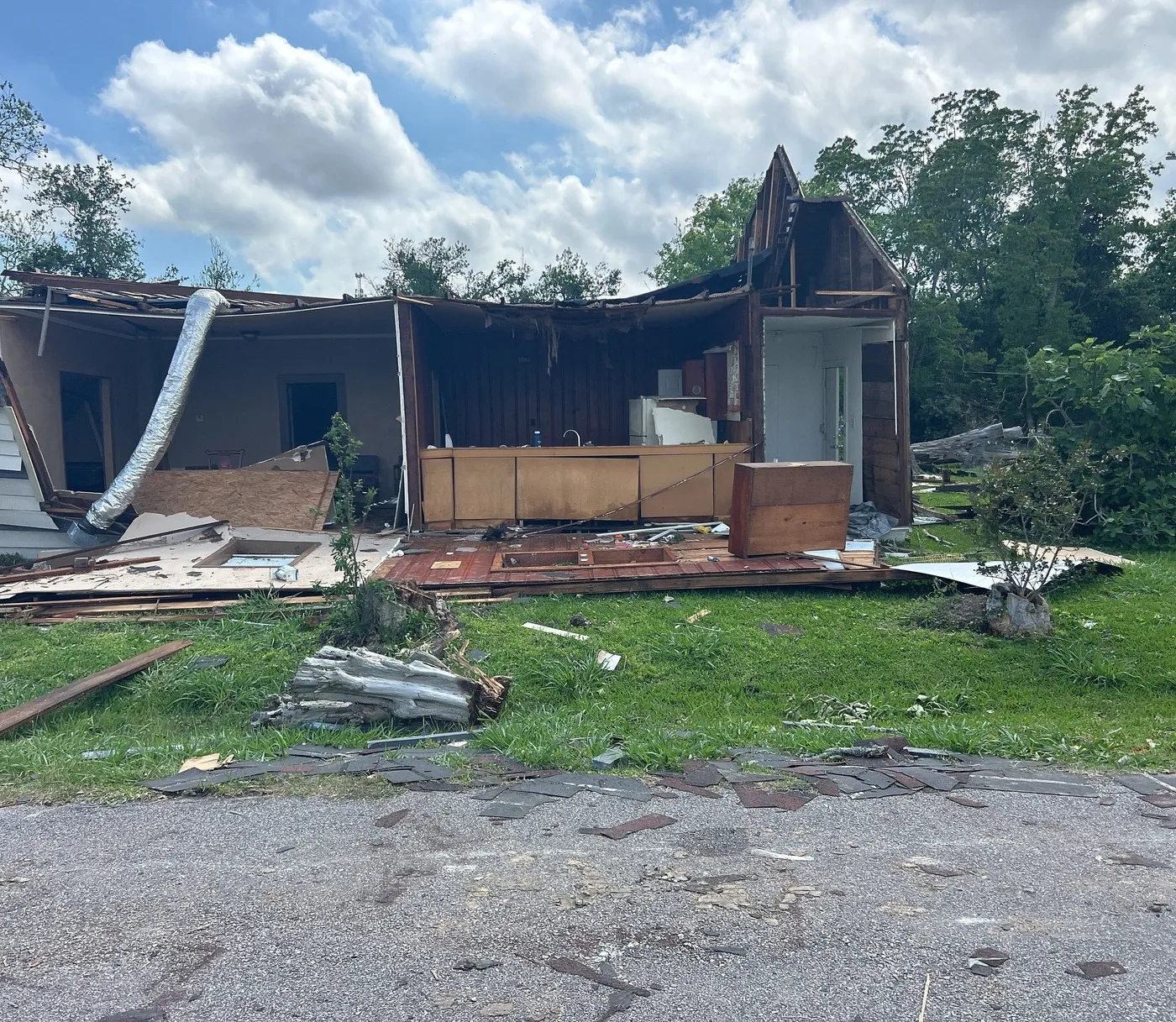 Storm-damaged property illustrating losses we document for Florida Keys claims