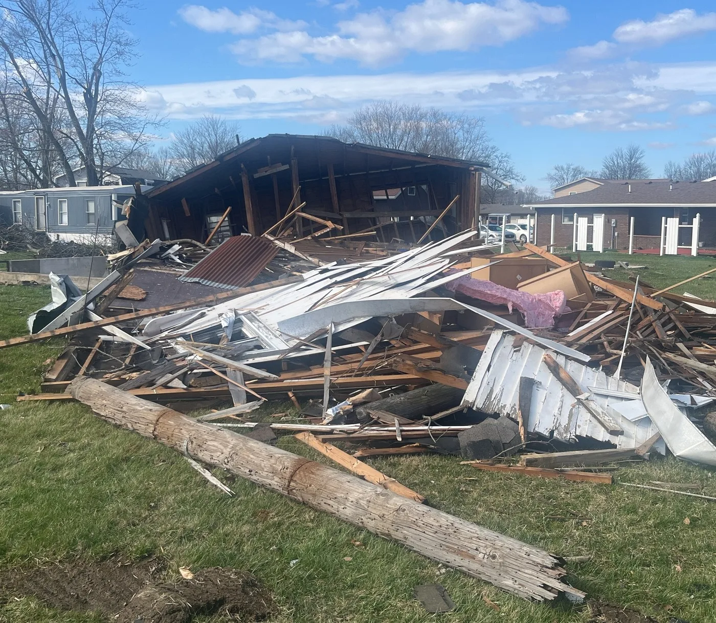 Storm-damaged property illustrating losses we document for Gainesville claims