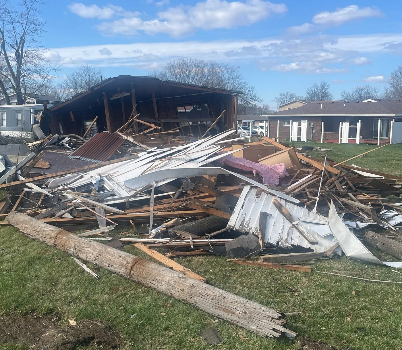 Storm-damaged home illustrating losses we document for Gallup claims
