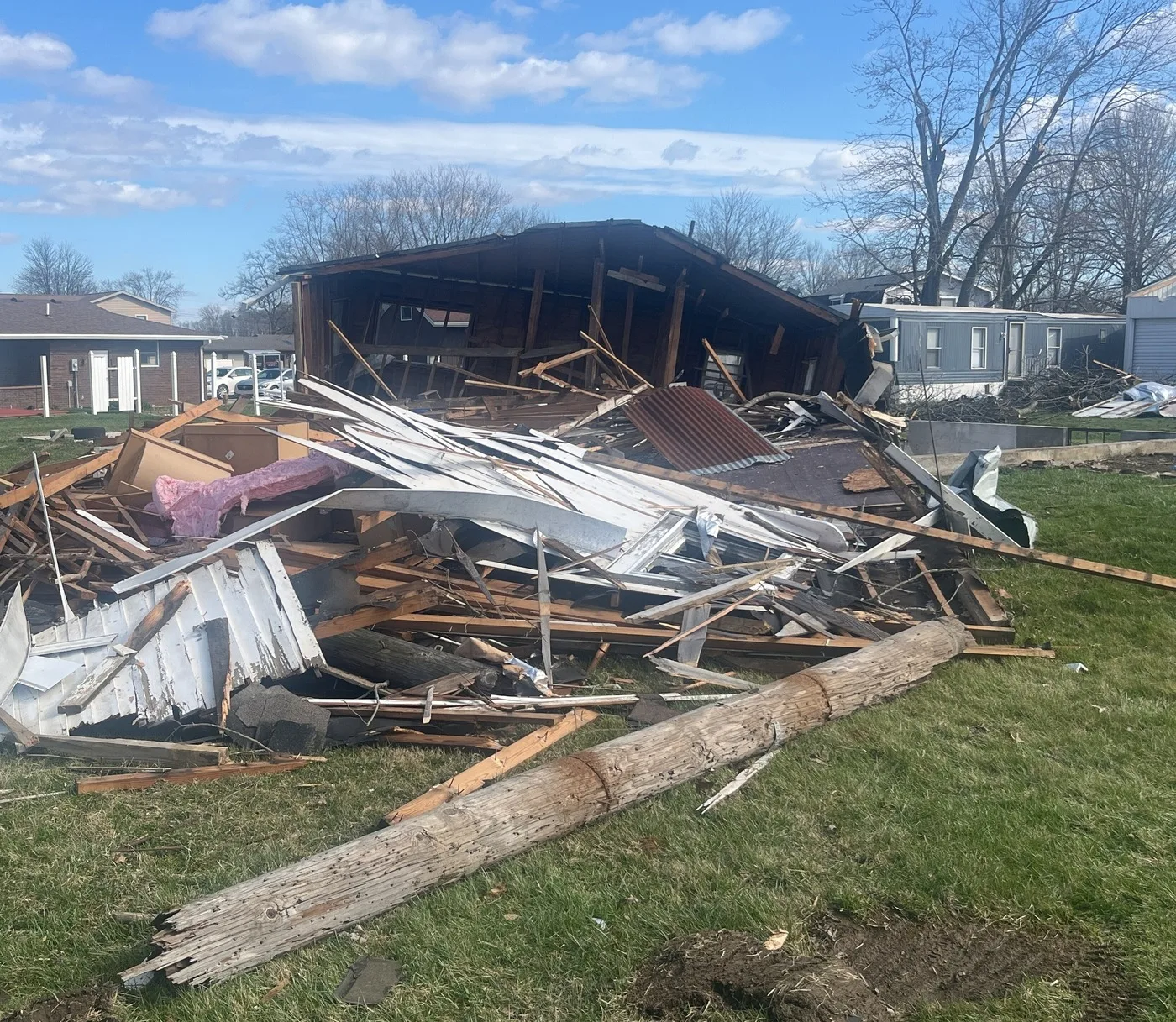 Storm-damaged home illustrating losses we document for Grants Pass claims
