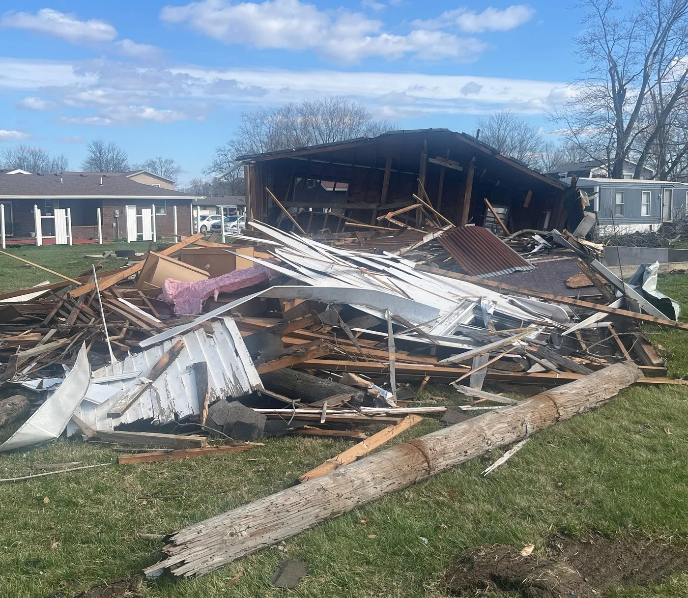 Storm-damaged property illustrating losses we document for Greeley claims