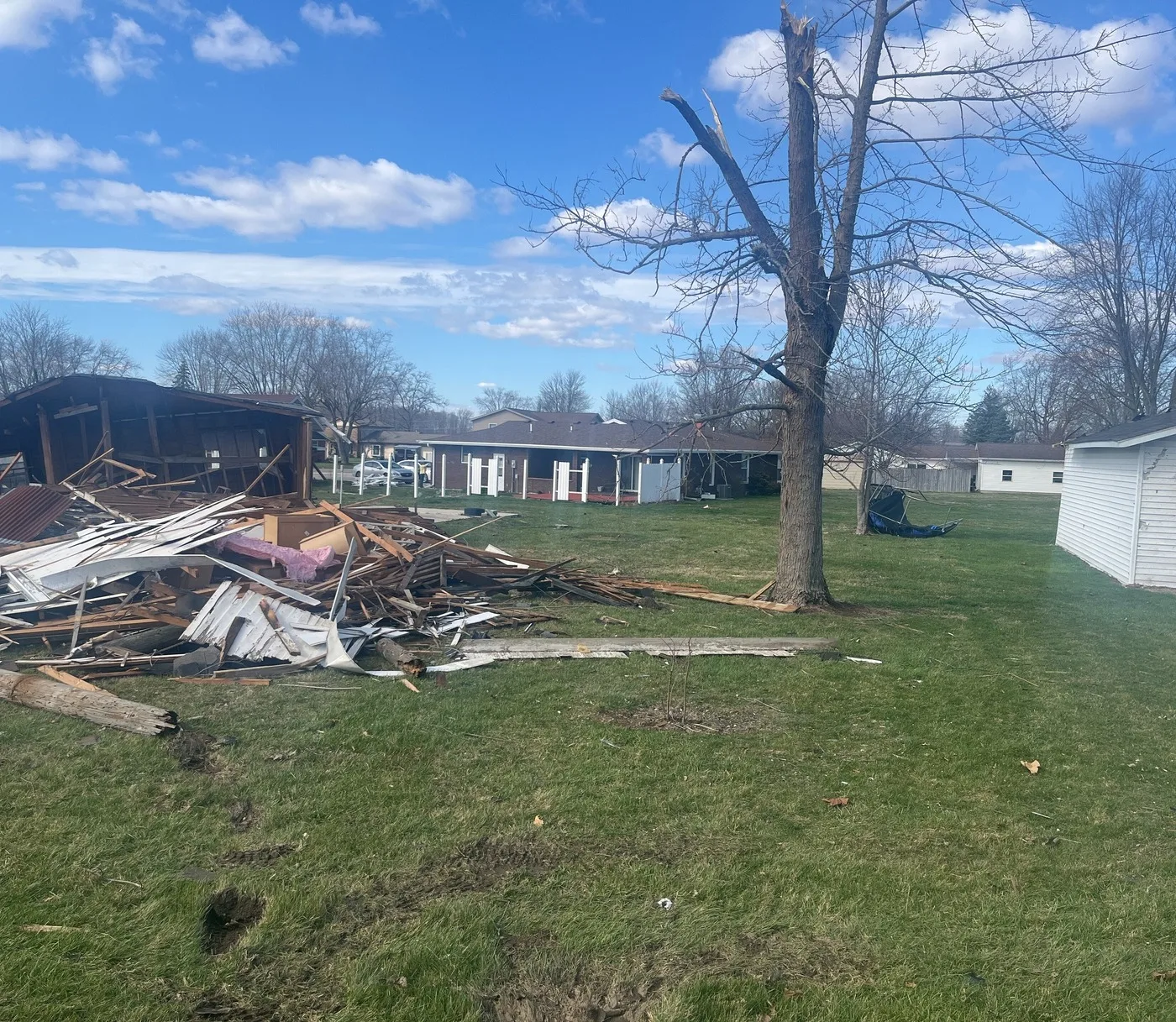 Storm-damaged home illustrating losses we document for Gresham claims