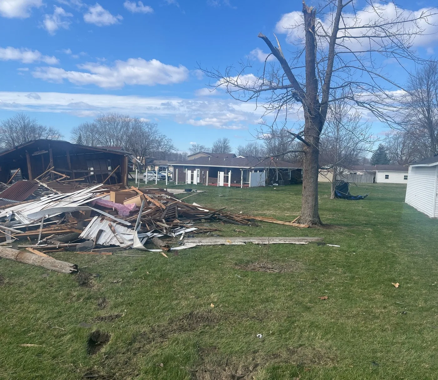 Storm-damaged home illustrating losses we document for Hobbs claims