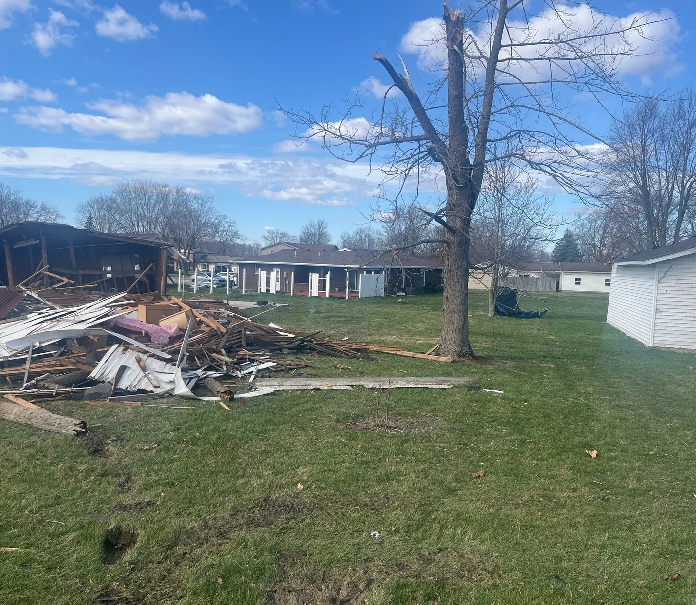 Storm-damaged property illustrating losses we document for Hollywood claims