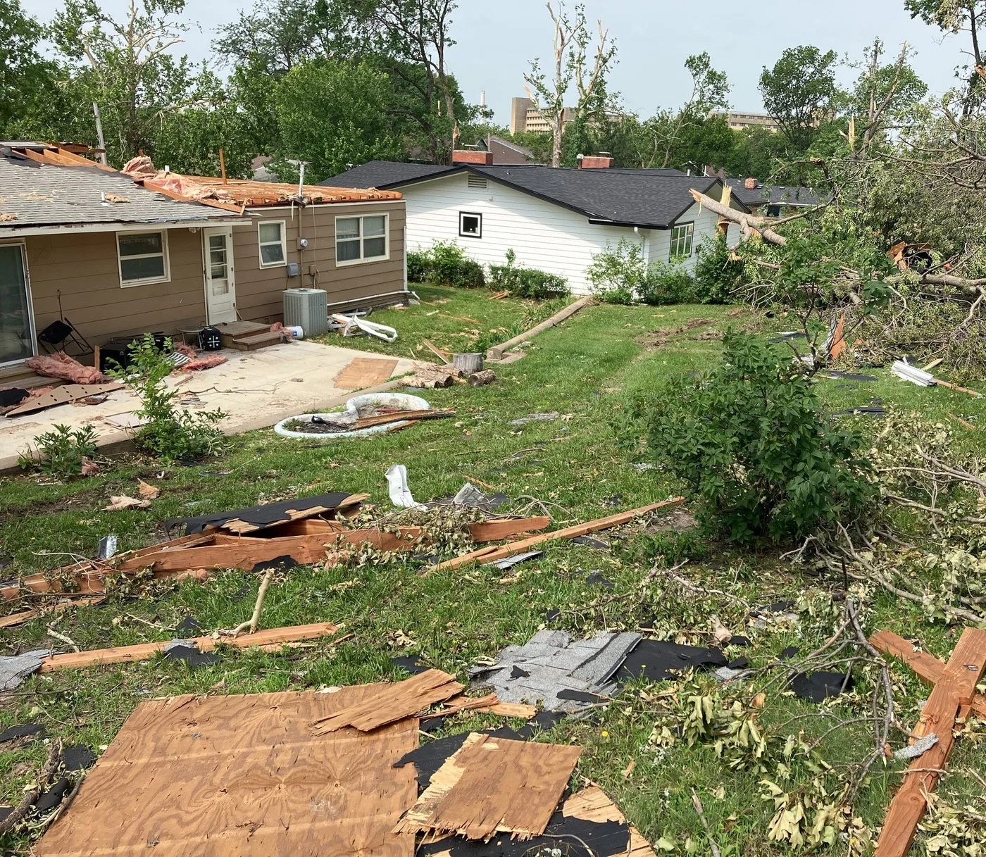 Storm-damaged home illustrating losses we document for Kennewick claims