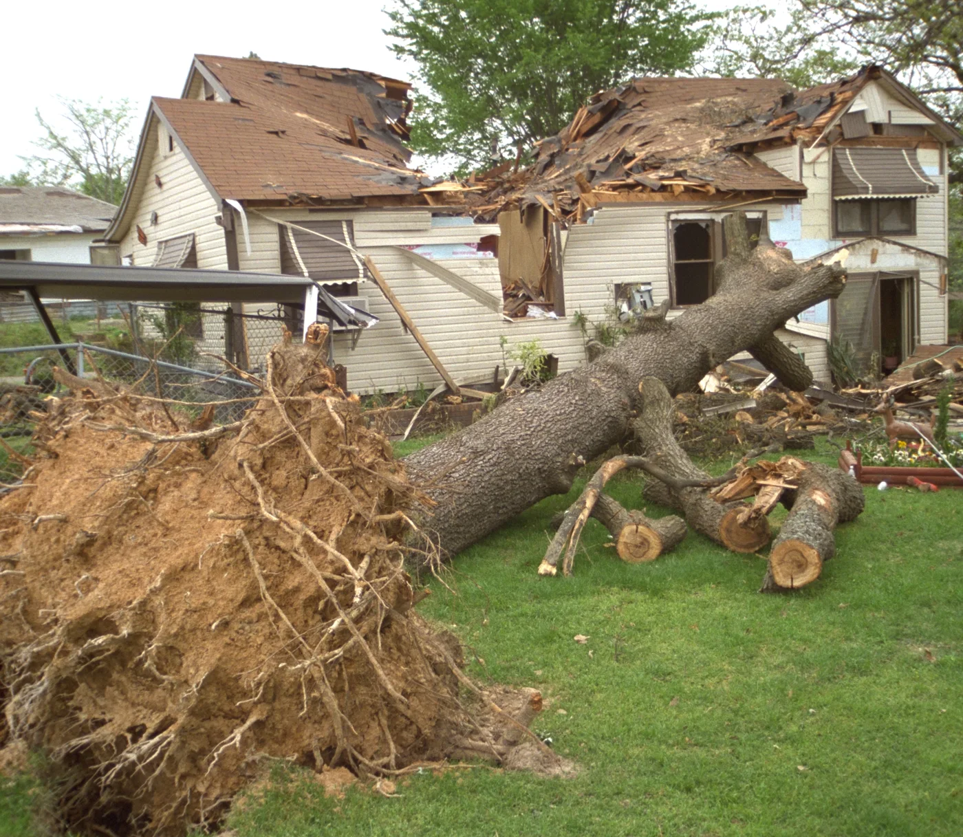 Storm-damaged home illustrating losses we document for New Britain claims