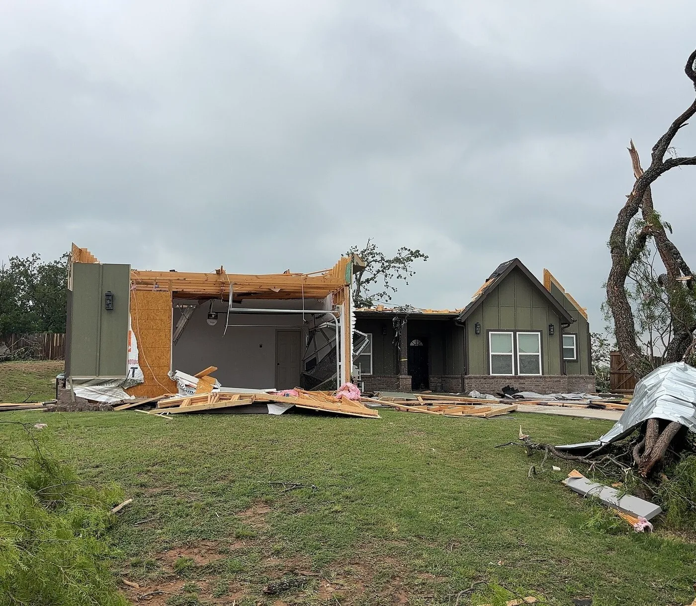 Storm-damaged property illustrating losses we document for Odessa claims