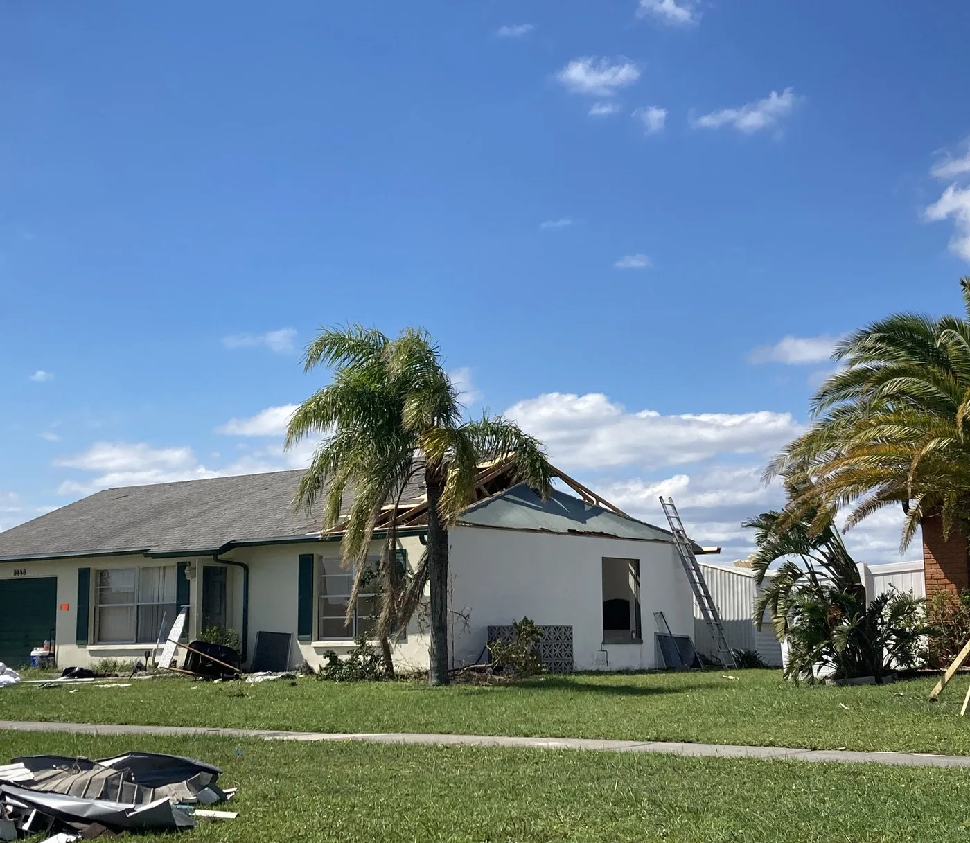Storm-damaged property illustrating losses we document for Port St. Lucie claims