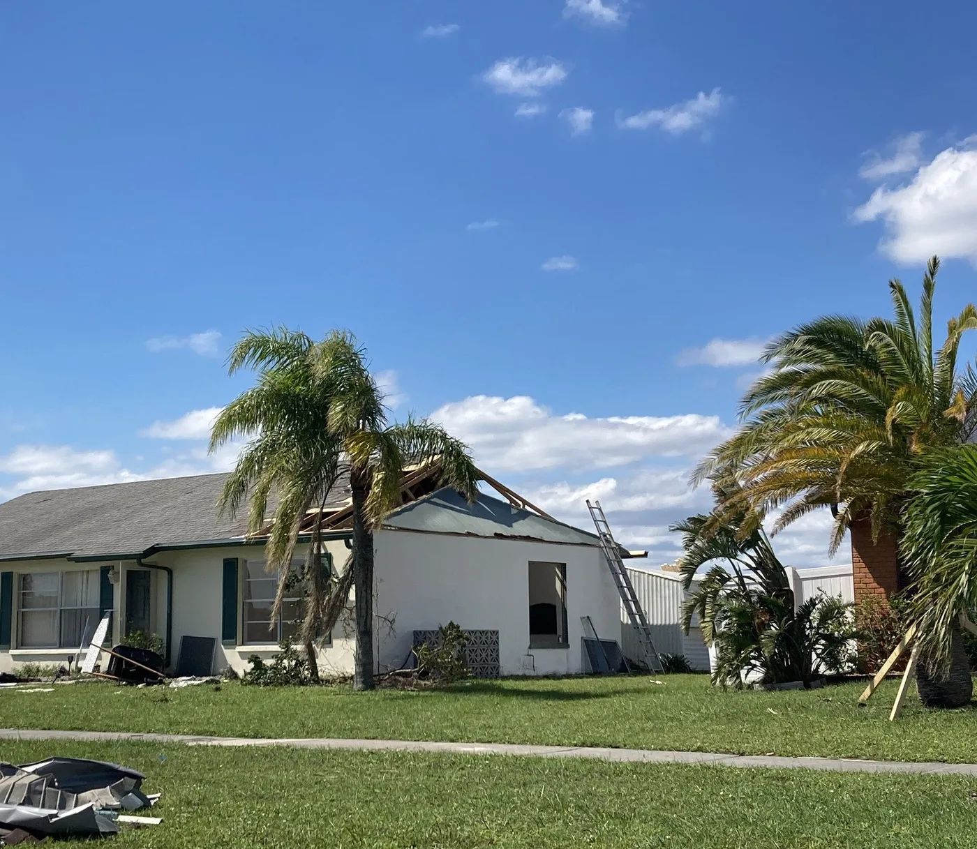Storm-damaged property illustrating losses we document for Punta Gorda claims