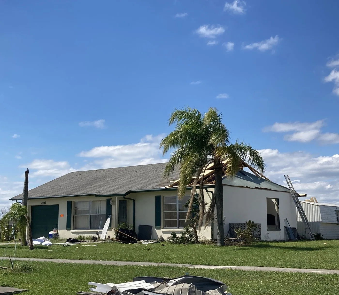 Storm-damaged property illustrating losses we document for Sarasota claims