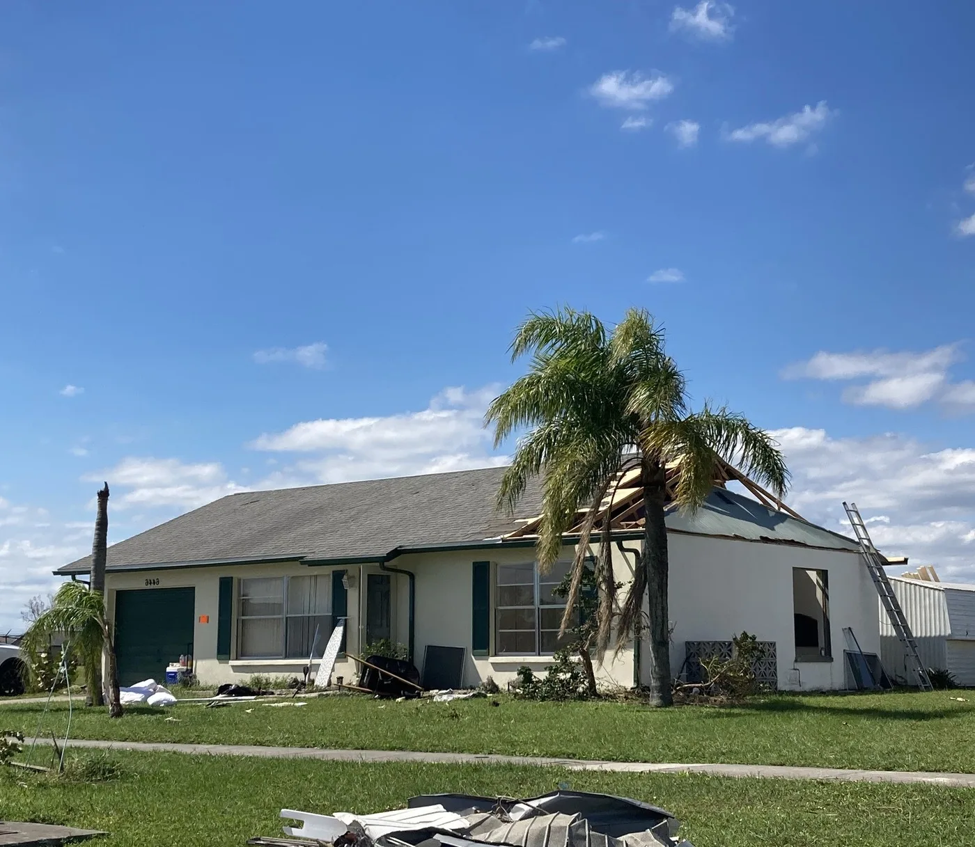 Storm-damaged property illustrating losses we document for Sugar Land claims
