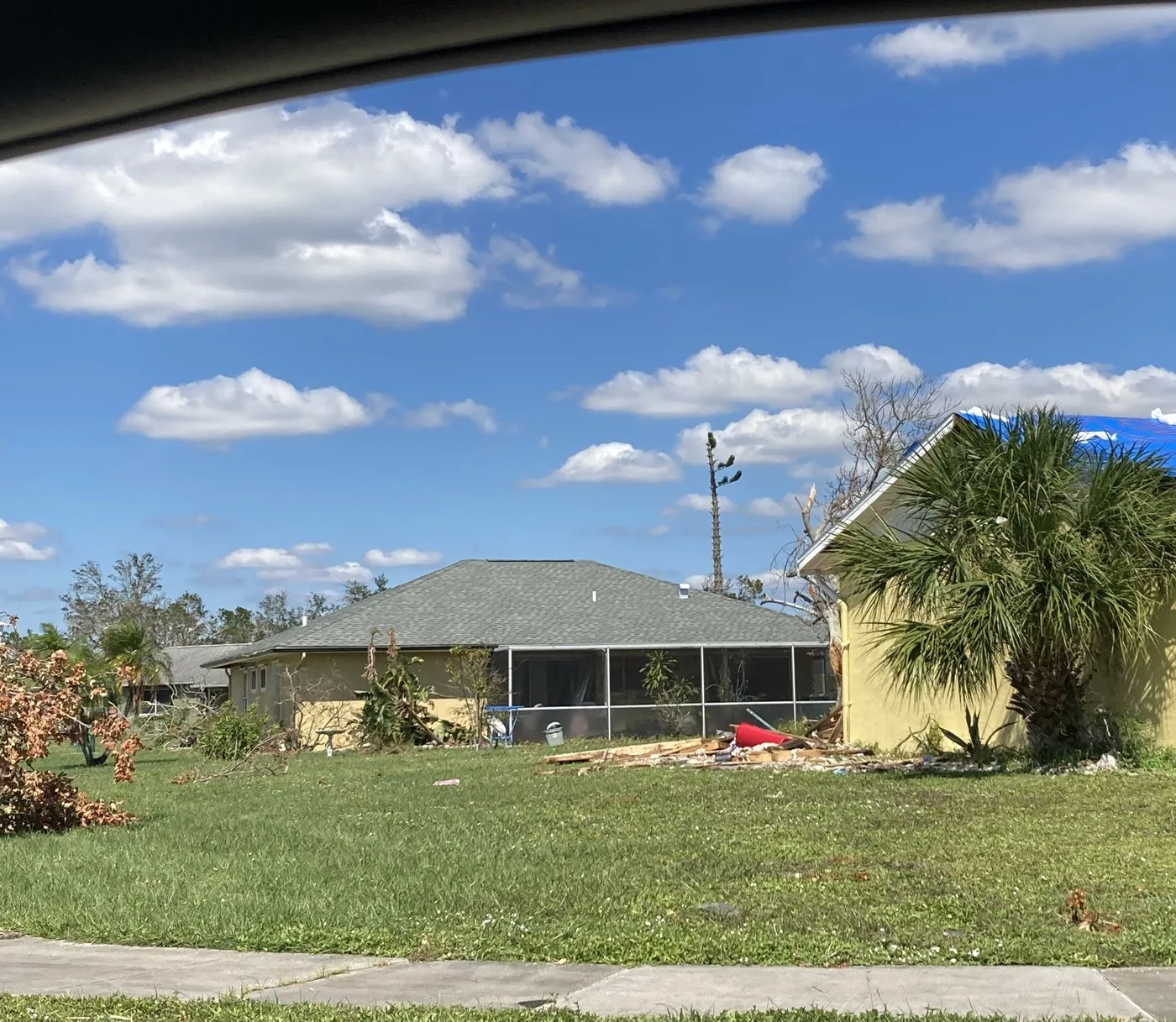 Storm-damaged property illustrating losses we document for Thornton claims